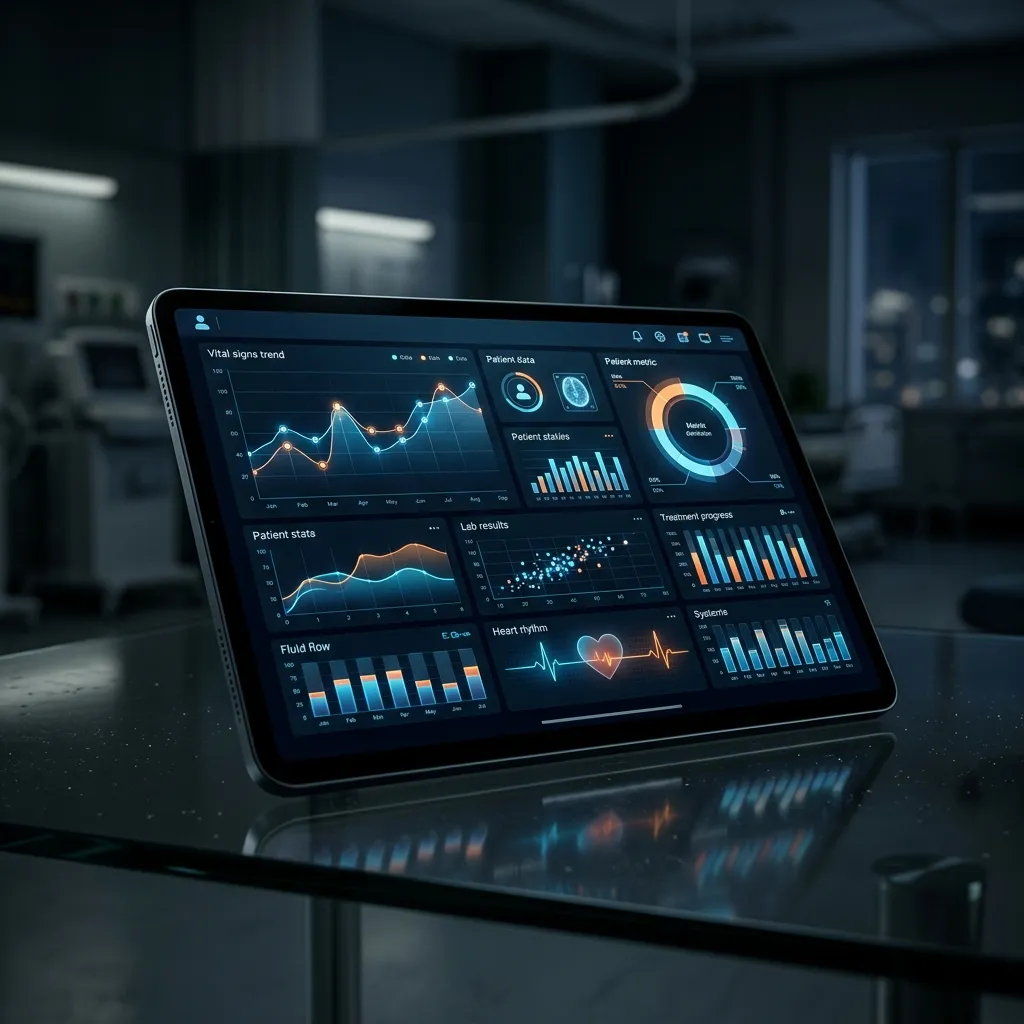 Panel de control analítico en tablet